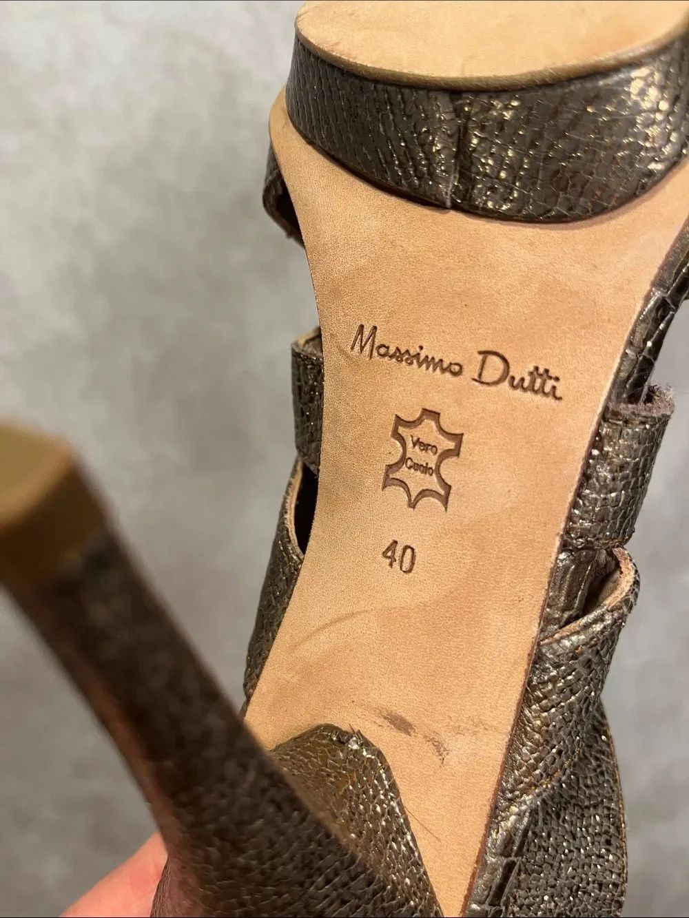 Massimo Dutti Metallic Bronze Strappy High Heel Sandals size 40 / 9 - Picture 6 of 7